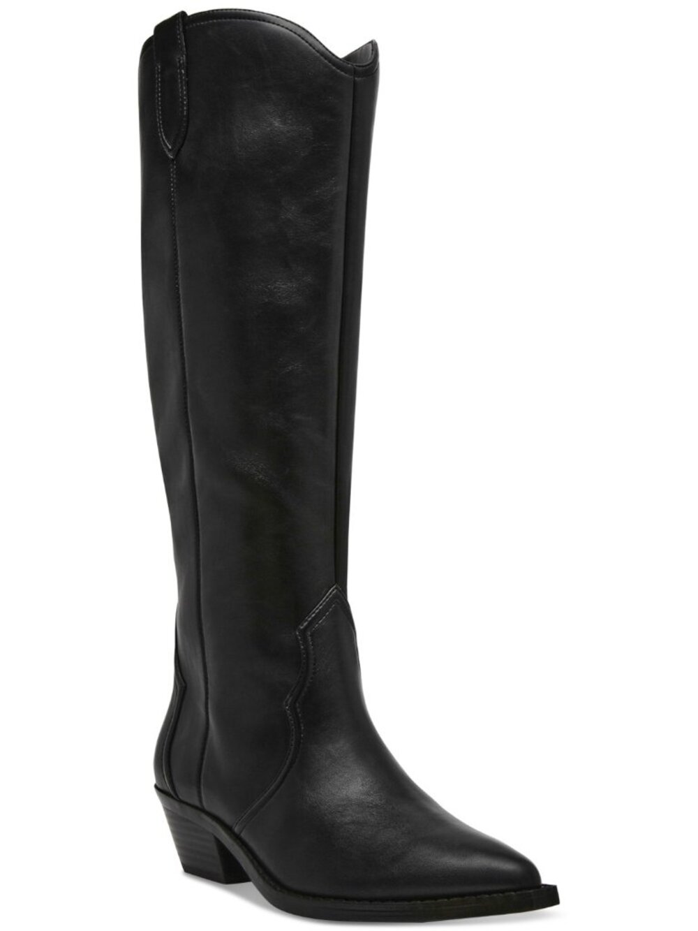 #63 Dv Dolce Vita Women's Kit Knee-High Wide Calf Cowboy Boots - Black Smooth
